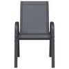 vidaXL Стифиращи градински столове, 6 бр, сиви, тъкан textilene