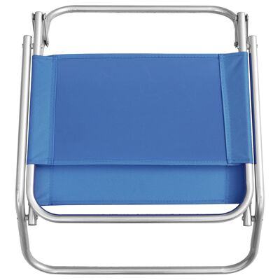 vidaXL Сгъваеми плажни столове, 2 бр, сини, текстил