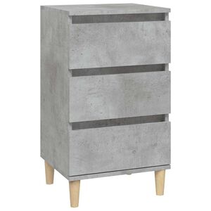 vidaXL Нощно шкафче, бетонно сиво, 40x35x70 см, инженерно дърво