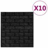 vidaXL 3D тапети Тухли, самозалепващи се, 10 бр, черни