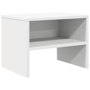 vidaXL Нощно шкафче, бяло, 40x30x30 см, инженерно дърво