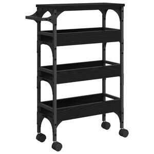 vidaXL Кухненска количка Черния дъб 53 x 20 x 76 см