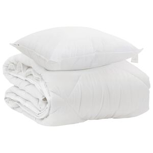 vidaXL Цялосезонен завивка с възглавница 2 pcs Бяло Микрофибър