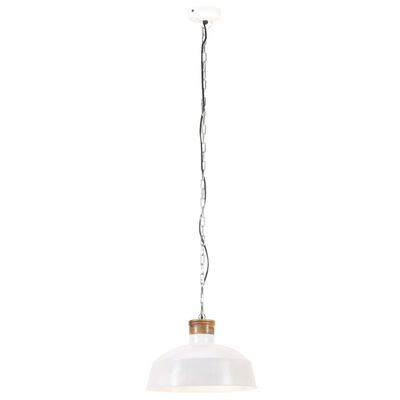 vidaXL Индустриална пенделна лампа, 42 см, бяла, E27
