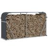 vidaXL Поставка за дърва, антрацит, 180x45x100 см, поцинкована стомана