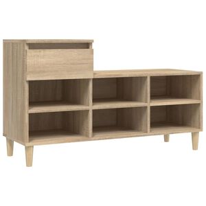 vidaXL Шкаф за обувки, дъб сонома, 102x36x60 см, инженерно дърво