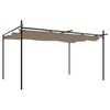 vidaXL Пергола с прибиращ се покрив таупе 395x292x230 см
