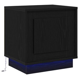 vidaXL Нощен шкаф Черно 44 x 34,5 x 45 см Инженерна дървесина