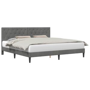 vidaXL Рамка за легло с таблото Тъмносиво 180 x 200 cm Кадифе