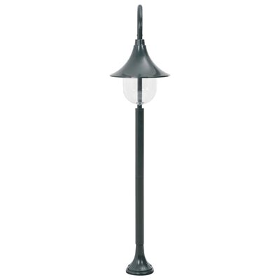 vidaXL Градински стълб, E27, 120 см, алуминий, тъмнозелен
