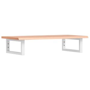 vidaXL Стенен рафт за мивка, стомана и масивно дърво дъб