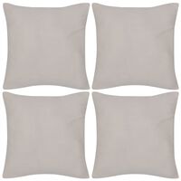 vidaXL Калъфки за възглавници, 4 бр, памук, 40 x 40 см, бежови