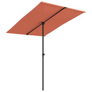 vidaXL Градински чадър с алуминиев прът, 2x1,5 м, теракота