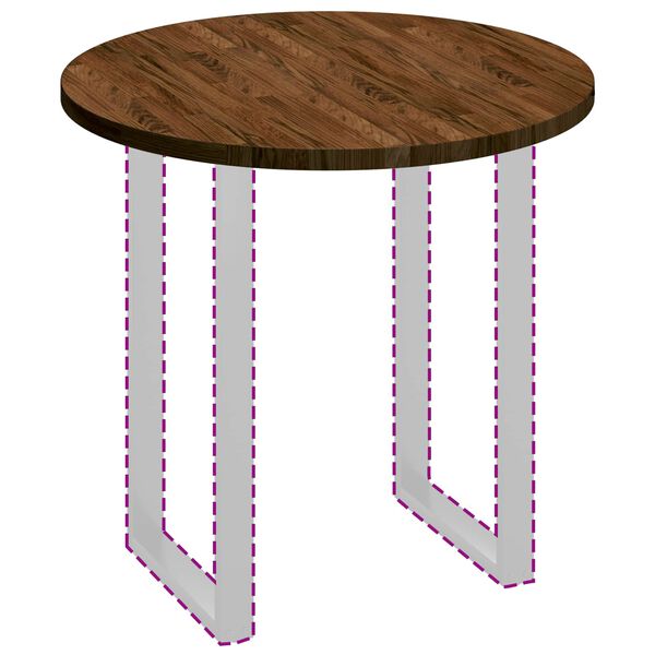 vidaXL Топ за маса Светлокафяво Ø 80 x 2.5 cm Солидно дъбово дърво