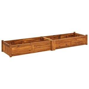 vidaXL Градинска повдигната леха, акациево дърво, 200x50x25 см