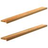 vidaXL Прозоречни первази, 2 бр, светлокафяви, 160x15x2 см, дъб масив