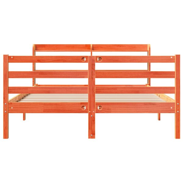 vidaXL Рамка за легло без матрак, восъчнокафяв, 120x200 см, бор масив