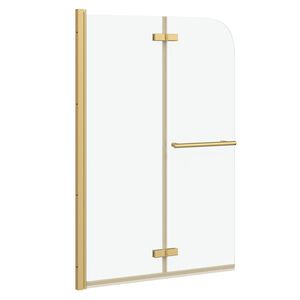 vidaXL Сгъваем душ параван, 2 панела, ESG стъкло, 95x140 см