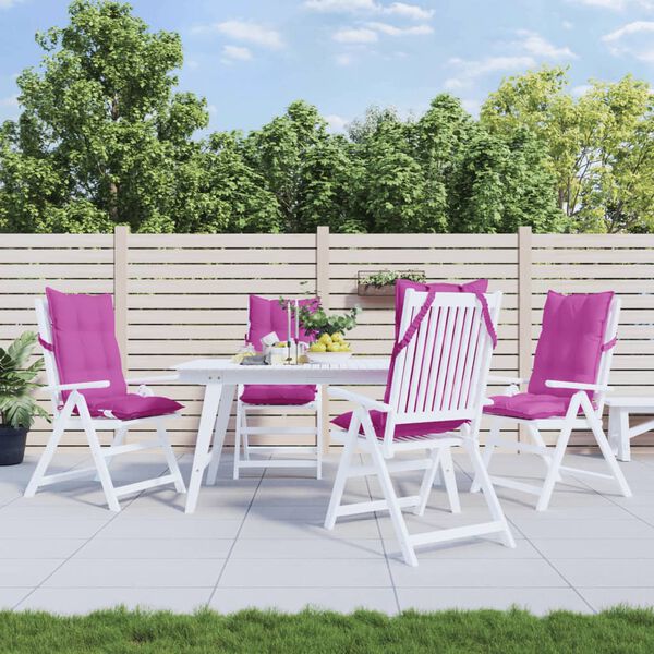 vidaXL Възглавници за стол с висока облегалка 4 бр розови Оксфорд плат