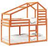 vidaXL Двуетажно легло с покрив, восъчнокафяв, 75x190 см, бор масив