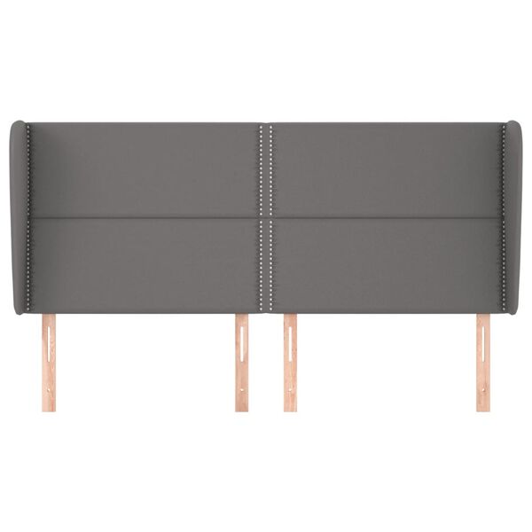 vidaXL Горна табла с уши, сива, 163x23x118/128 см,кадифе