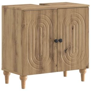 vidaXL Шкаф за мивка в баня ALKMAAR Дъб артизан 59,5 x 31,5 x 59 см