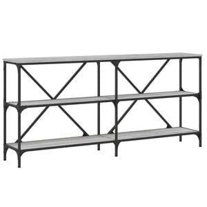 vidaXL Конзолна маса сив сонома 160x30x75 см инженерно дърво и желязо