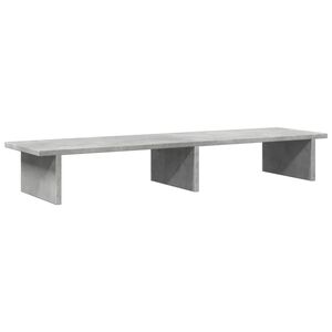 vidaXL Поставка за монитор, бетонно сива, 100x27x15см, инженерно дърво