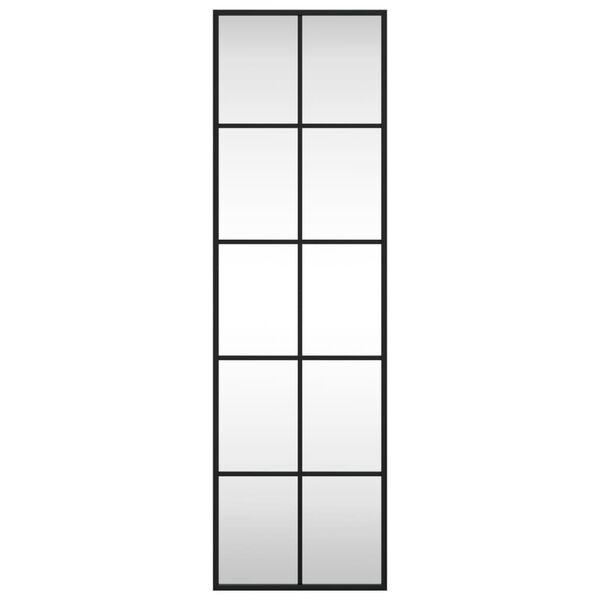 vidaXL Стенно огледало, черно, 30x100 см, правоъгълно, желязо
