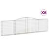 vidaXL Габионни кошници арка 6 бр 400x30x100/120 см поцинковано желязо
