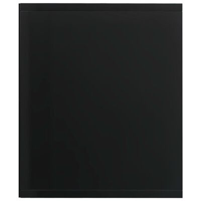 vidaXL Библиотека/ТВ шкаф, черно със силен гланц, 36x30x114 см, ПДЧ