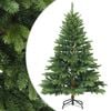 vidaXL Изкуствено коледно дърво с хингед с поставка Зелен 150 cm