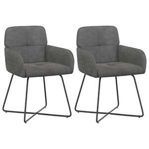 vidaXL Обедени столове 2 pcs Кадифе Тъмносиво 59 x 56,5 x 86 см