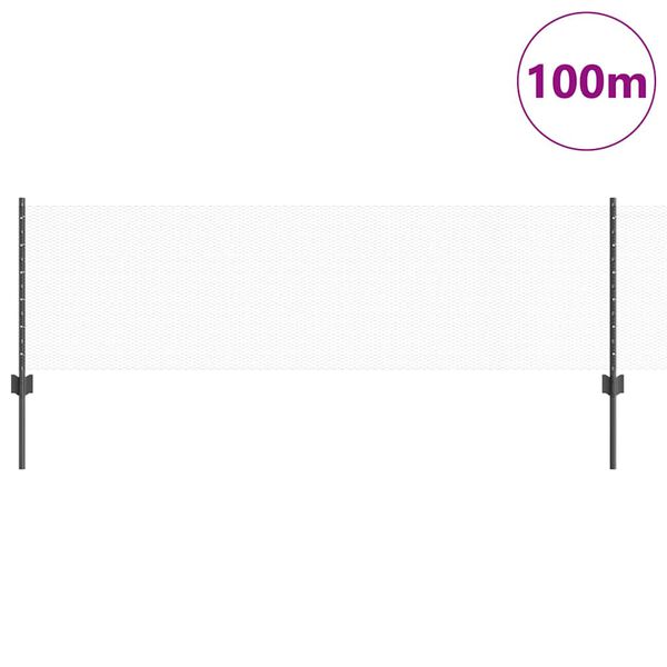 vidaXL Ограда с пост Сив 0,6 x 100 м Стомана и PVC