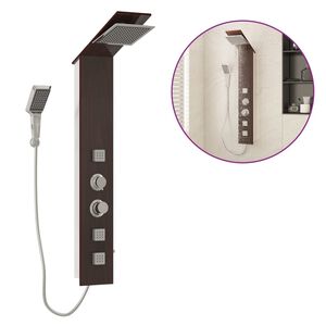 vidaXL Система душ панел от стъкло, кафява