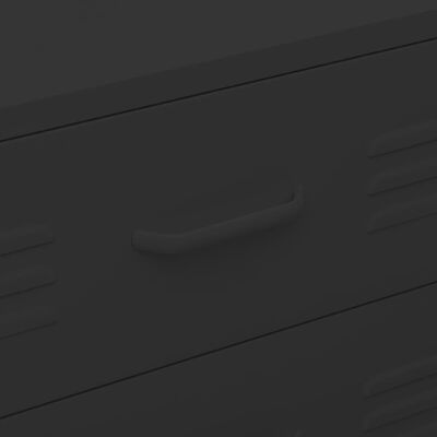 vidaXL Шкаф с чекмеджета, черен, 80х35х101,5 см, стомана