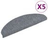 vidaXL Изтривалки за стълби, самозалепващи се, 5 бр., 65x21x4 см, светлосиви, полукръгли, големи