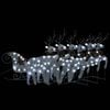 vidaXL Коледна украса елен и шейна, 140 LED, за открито, сребриста