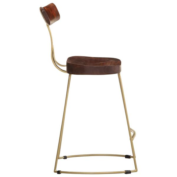 vidaXL Бар табуретки, 2 бр, 49x43x79 см, мангово масив дърво