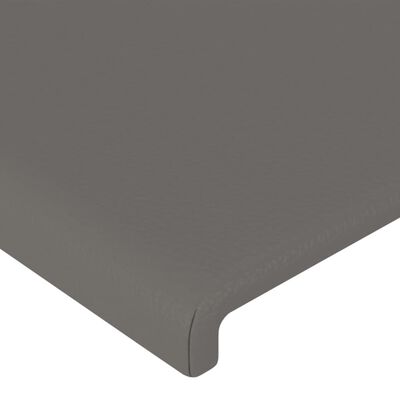 vidaXL Рамка за легло с табла, сива, 160x200 см, изкуствена кожа