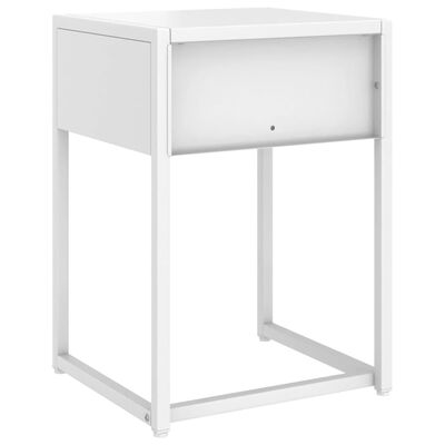 vidaXL Нощно шкафче, бяло, 38х35х54 см, стомана