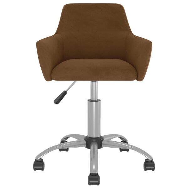 vidaXL Въртящ се трапезен стол, кафяв, кадифе