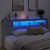 vidaXL LED горна табла, сив сонома, 220x18,5x103,5 см, инженерно дърво