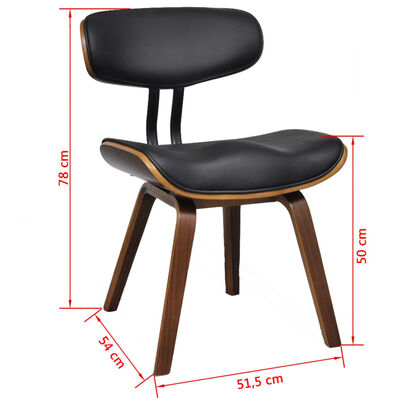 vidaXL Трапезни столове, 2 бр, извито дърво и изкуствена кожа