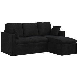 vidaXL Диван Черно 178 x 134 x 80 см Кадифе