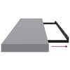 vidaXL Окачени стенни рафтове, 2 бр, сиви, 120x23,5x3,8 см, МДФ