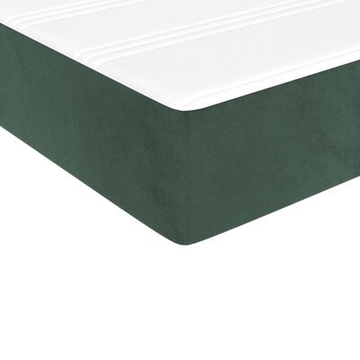 vidaXL Матрак за легло с покет пружини тъмнозелен 120x190x20 см кадифе