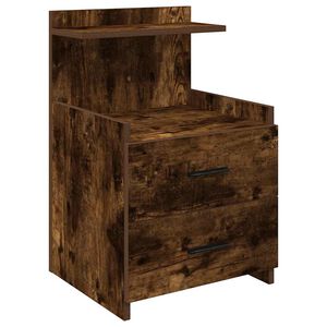 vidaXL Нощно шкафче с 2 чекмеджета, опушен дъб, 40x36,5x62 см