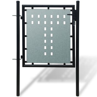 vidaXL Единична оградна врата, 100x150 см, черна