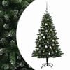 vidaXL Изкуствена коледна елха с топки 120 см 150 LED светодиода